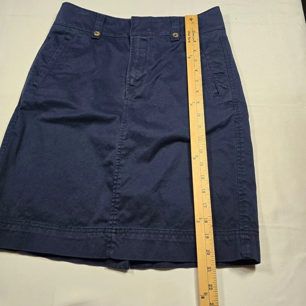 Tommy‎ Hilfiger Womens Navy Blue Chino Skirt Straight Cotton Blend Size 6